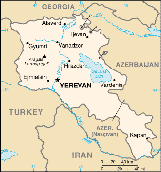 map of Armenia