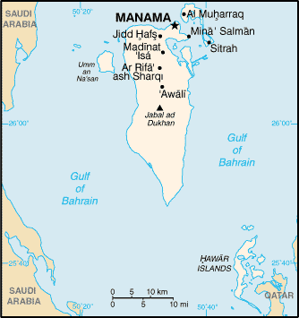 map of Bahrain