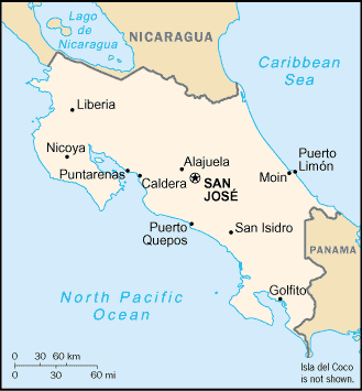 map of Costa Rica