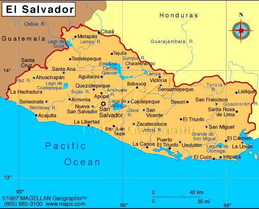 map of El Salvador