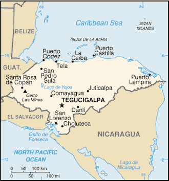 map of Honduras