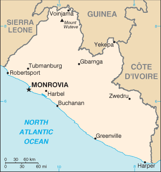 map of Liberia