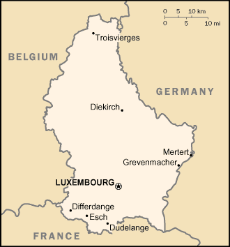 map of Luxembourg