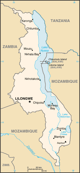 map of Malawi