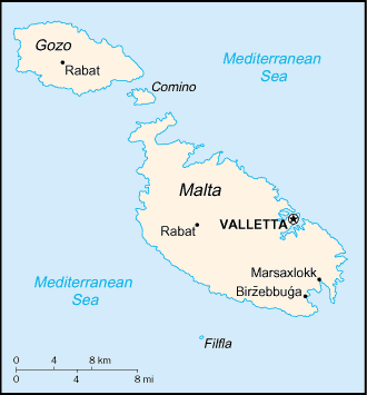 map of Malta