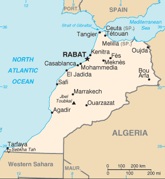 map of Morocco