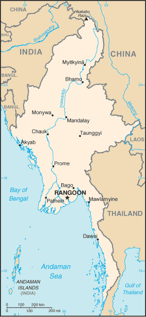map of Myanmar