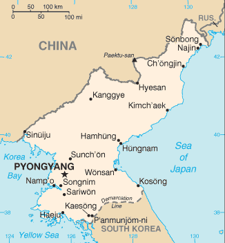 map of North Korea