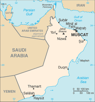 map of Oman