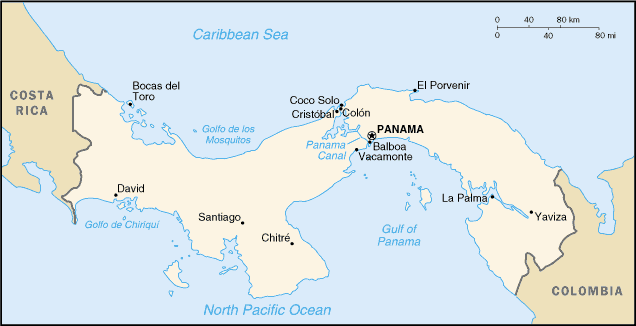 map of Panama