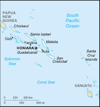 map of Solomon Islands