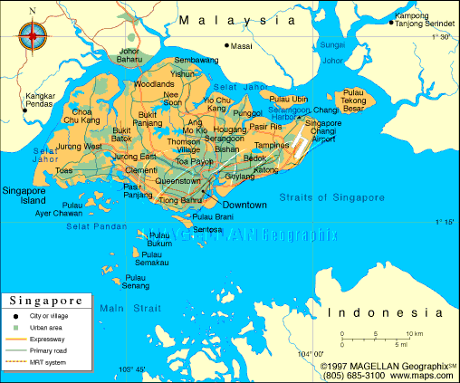 map of Singapore