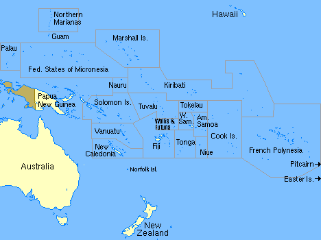 map of the South Pacific
