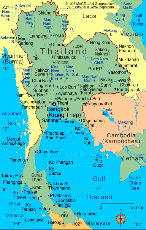 map of Thailand