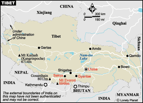 map of Tibet