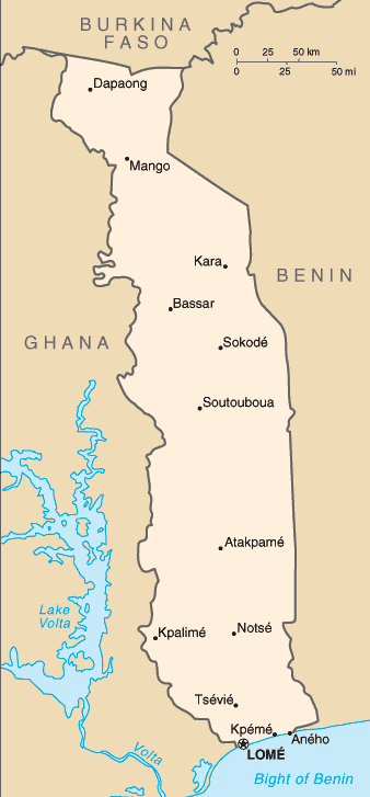 map of Togo