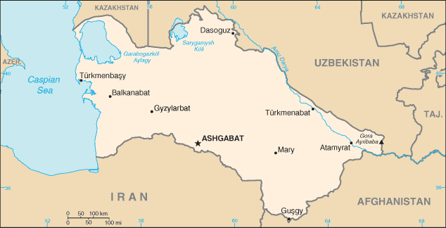 map of Turkmenistan