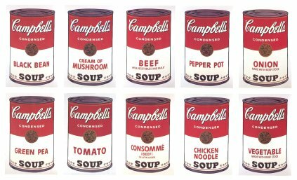Warhol's painting of Campell's soup cans.