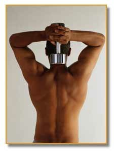 man training with dumbell