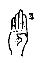 Israeli fingerspelling for the letter 'bet'